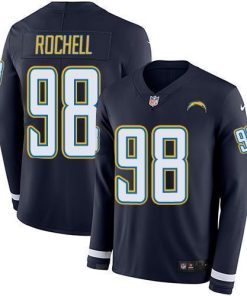 Nike Los Angeles Chargers #98 Isaac Rochell Navy Blue Team Color Men's Stitched NFL Limited Therma Long Sleeve Jersey Men's