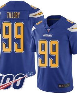 Nike Los Angeles Chargers #99 Jerry Tillery Electric Blue Men's Stitched NFL Limited Rush 100th Season Jersey Men's