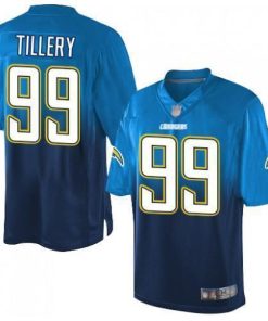 Nike Los Angeles Chargers #99 Jerry Tillery Electric Blue/Navy Blue Men's Stitched NFL Elite Fadeaway Fashion Jersey Men's