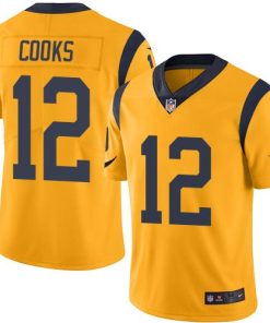 Nike Los Angeles Rams #12 Brandin Cooks Gold Men's Stitched NFL Limited Rush Jersey Men's