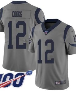 Nike Los Angeles Rams #12 Brandin Cooks Gray Men's Stitched NFL Limited Inverted Legend 100th Season Jersey Men's