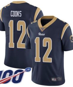 Nike Los Angeles Rams #12 Brandin Cooks Navy Blue Team Color Men's Stitched NFL 100th Season Vapor Limited Jersey Men's