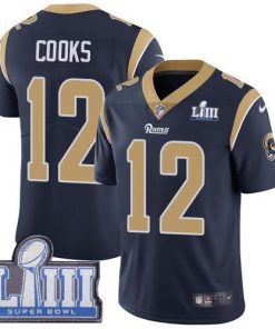 Nike Los Angeles Rams #12 Brandin Cooks Navy Blue Team Color Super Bowl LIII Bound Men's Stitched NFL Vapor Untouchable Limited Jersey Men's