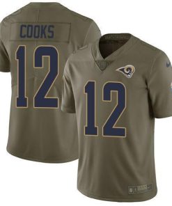 Nike Los Angeles Rams #12 Brandin Cooks Olive Men's Stitched NFL Limited 2017 Salute To Service Jersey Men's