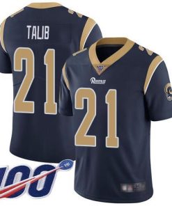 Nike Los Angeles Rams #21 Aqib Talib Navy Blue Team Color Men's Stitched NFL 100th Season Vapor Limited Jersey Men's