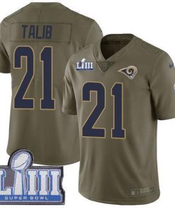 Nike Los Angeles Rams #21 Aqib Talib Olive Super Bowl LIII Bound Men's Stitched NFL Limited 2017 Salute To Service Jersey Men's