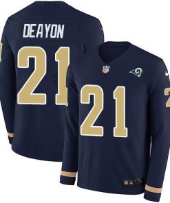 Nike Los Angeles Rams #21 Donte Deayon Navy Blue Team Color Men's Stitched NFL Limited Therma Long Sleeve Jersey Men's