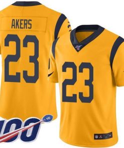 Nike Los Angeles Rams #23 Cam Akers Gold Men's Stitched NFL Limited Rush 100th Season Jersey Men's