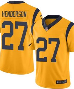 Nike Los Angeles Rams #27 Darrell Henderson Gold Men's Stitched NFL Limited Rush Jersey Men's