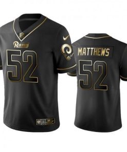 Nike Los Angeles Rams #52 Clay Matthews Black Golden Limited Edition Stitched NFL Jersey Men's