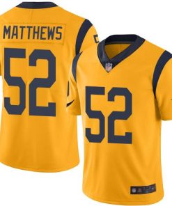 Nike Los Angeles Rams #52 Clay Matthews Gold Men's Stitched NFL Limited Rush Jersey Men's