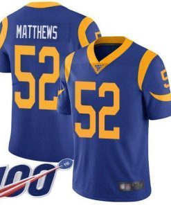 Nike Los Angeles Rams #52 Clay Matthews Royal Blue Alternate Men's Stitched NFL 100th Season Vapor Limited Jersey Men's