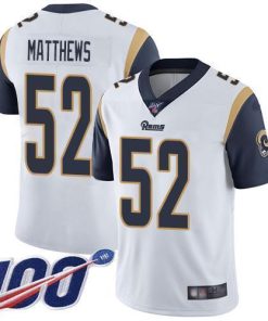 Nike Los Angeles Rams #52 Clay Matthews White Men's Stitched NFL 100th Season Vapor Limited Jersey Men's