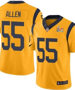 Nike Los Angeles Rams #55 Brian Allen Gold Super Bowl LVI Patch Men's Stitched NFL Limited Rush Jersey Men's