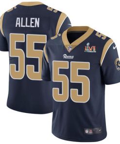 Nike Los Angeles Rams #55 Brian Allen Navy Blue Team Color Super Bowl LVI Patch Men's Stitched NFL Vapor Untouchable Limited Jersey Men's
