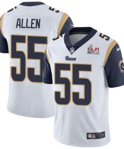 Nike Los Angeles Rams #55 Brian Allen White Super Bowl LVI Patch Men's Stitched NFL Vapor Untouchable Limited Jersey Men's