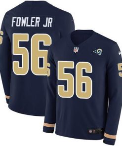 Nike Los Angeles Rams #56 Dante Fowler Jr Navy Blue Team Color Men's Stitched NFL Limited Therma Long Sleeve Jersey Men's