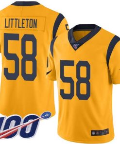 Nike Los Angeles Rams #58 Cory Littleton Gold Men's Stitched NFL Limited Rush 100th Season Jersey Men's