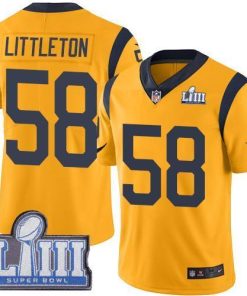 Nike Los Angeles Rams #58 Cory Littleton Gold Super Bowl LIII Bound Men's Stitched NFL Limited Rush Jersey Men's