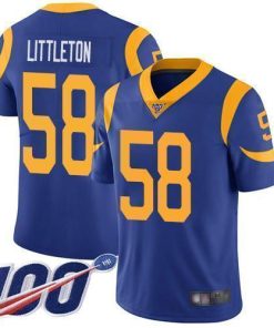 Nike Los Angeles Rams #58 Cory Littleton Royal Blue Alternate Men's Stitched NFL 100th Season Vapor Limited Jersey Men's