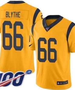 Nike Los Angeles Rams #66 Austin Blythe Gold Men's Stitched NFL Limited Rush 100th Season Jersey Men's