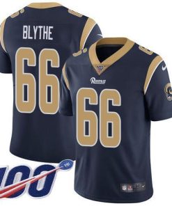 Nike Los Angeles Rams #66 Austin Blythe Navy Blue Team Color Men's Stitched NFL 100th Season Vapor Untouchable Limited Jersey Men's