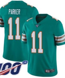 Nike Miami Dolphins #11 DeVante Parker Aqua Green Alternate Men's Stitched NFL 100th Season Vapor Limited Jersey Men's