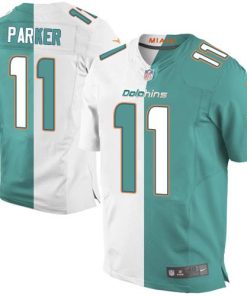 Nike Miami Dolphins #11 DeVante Parker Aqua Green/White Men's Stitched NFL Elite Split Jersey Men's