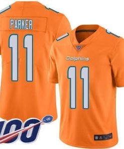 Nike Miami Dolphins #11 DeVante Parker Orange Men's Stitched NFL Limited Rush 100th Season Jersey Men's