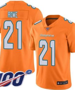 Nike Miami Dolphins #21 Eric Rowe Orange Men's Stitched NFL Limited Rush 100th Season Jersey Men's