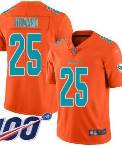 Nike Miami Dolphins #25 Xavien Howard Orange Men's Stitched NFL Limited Inverted Legend 100th Season Jersey Men's