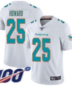 Nike Miami Dolphins #25 Xavien Howard White Men's Stitched NFL 100th Season Vapor Limited Jersey Men's