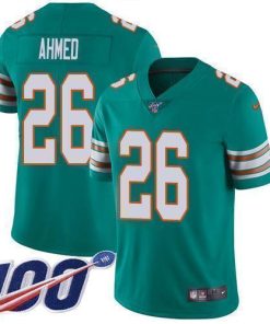 Nike Miami Dolphins #26 Salvon Ahmed Aqua Green Alternate Men's Stitched NFL 100th Season Vapor Untouchable Limited Jersey Men's