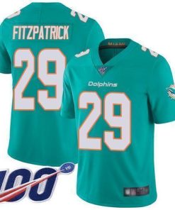 Nike Miami Dolphins #29 Minkah Fitzpatrick Aqua Green Team Color Men's Stitched NFL 100th Season Vapor Limited Jersey Men's