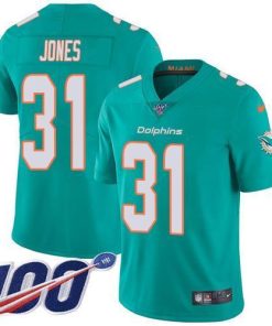 Nike Miami Dolphins #31 Byron Jones Aqua Green Team Color Men's Stitched NFL 100th Season Vapor Untouchable Limited Jersey Men's