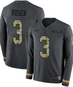Nike Miami Dolphins #3 Josh Rosen Anthracite Salute to Service Men's Stitched NFL Limited Therma Long Sleeve Jersey Men's