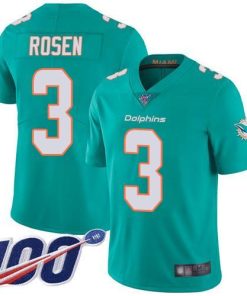 Nike Miami Dolphins #3 Josh Rosen Aqua Green Team Color Men's Stitched NFL 100th Season Vapor Limited Jersey Men's