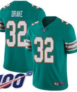 Nike Miami Dolphins #32 Kenyan Drake Aqua Green Alternate Men's Stitched NFL 100th Season Vapor Limited Jersey Men's