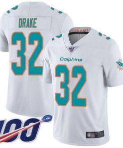 Nike Miami Dolphins #32 Kenyan Drake White Men's Stitched NFL 100th Season Vapor Limited Jersey Men's