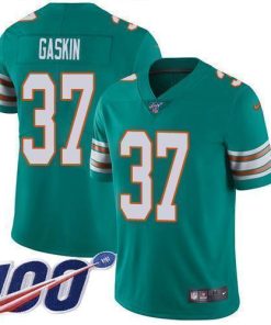 Nike Miami Dolphins #37 Myles Gaskin Aqua Green Alternate Men's Stitched NFL 100th Season Vapor Untouchable Limited Jersey Men's