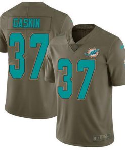 Nike Miami Dolphins #37 Myles Gaskin Olive Men's Stitched NFL Limited 2017 Salute To Service Jersey Men's