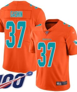 Nike Miami Dolphins #37 Myles Gaskin Orange Men's Stitched NFL Limited Inverted Legend 100th Season Jersey Men's