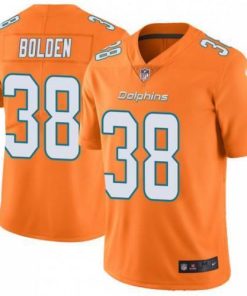 Nike Miami Dolphins #38 Brandon Bolden Orange Men's Stitched NFL Limited Rush Jersey Men's