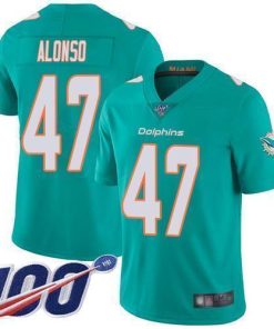 Nike Miami Dolphins #47 Kiko Alonso Aqua Green Team Color Men's Stitched NFL 100th Season Vapor Limited Jersey Men's