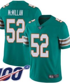 Nike Miami Dolphins #52 Raekwon McMillan Aqua Green Alternate Men's Stitched NFL 100th Season Vapor Limited Jersey Men's