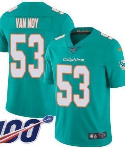 Nike Miami Dolphins #53 Kyle Van Noy Aqua Green Team Color Men's Stitched NFL 100th Season Vapor Untouchable Limited Jersey Men's