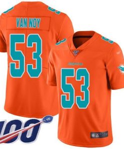 Nike Miami Dolphins #53 Kyle Van Noy Orange Men's Stitched NFL Limited Inverted Legend 100th Season Jersey Men's