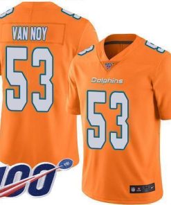 Nike Miami Dolphins #53 Kyle Van Noy Orange Men's Stitched NFL Limited Rush 100th Season Jersey Men's