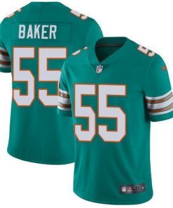 Nike Miami Dolphins #55 Jerome Baker Aqua Green Alternate Men's Stitched NFL Vapor Untouchable Limited Jersey Men's
