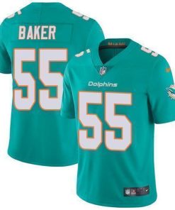 Nike Miami Dolphins #55 Jerome Baker Aqua Green Team Color Men's Stitched NFL Vapor Untouchable Limited Jersey Men's